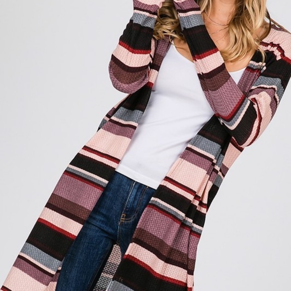 Comfortable Lavender Long Open Cardigan - Picture 4 of 7